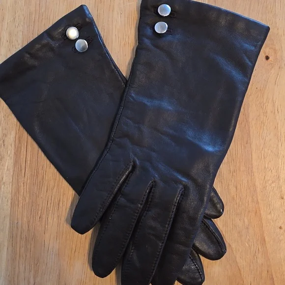 NWOT Women's dark brown leather gloves - Picture 5 of 7